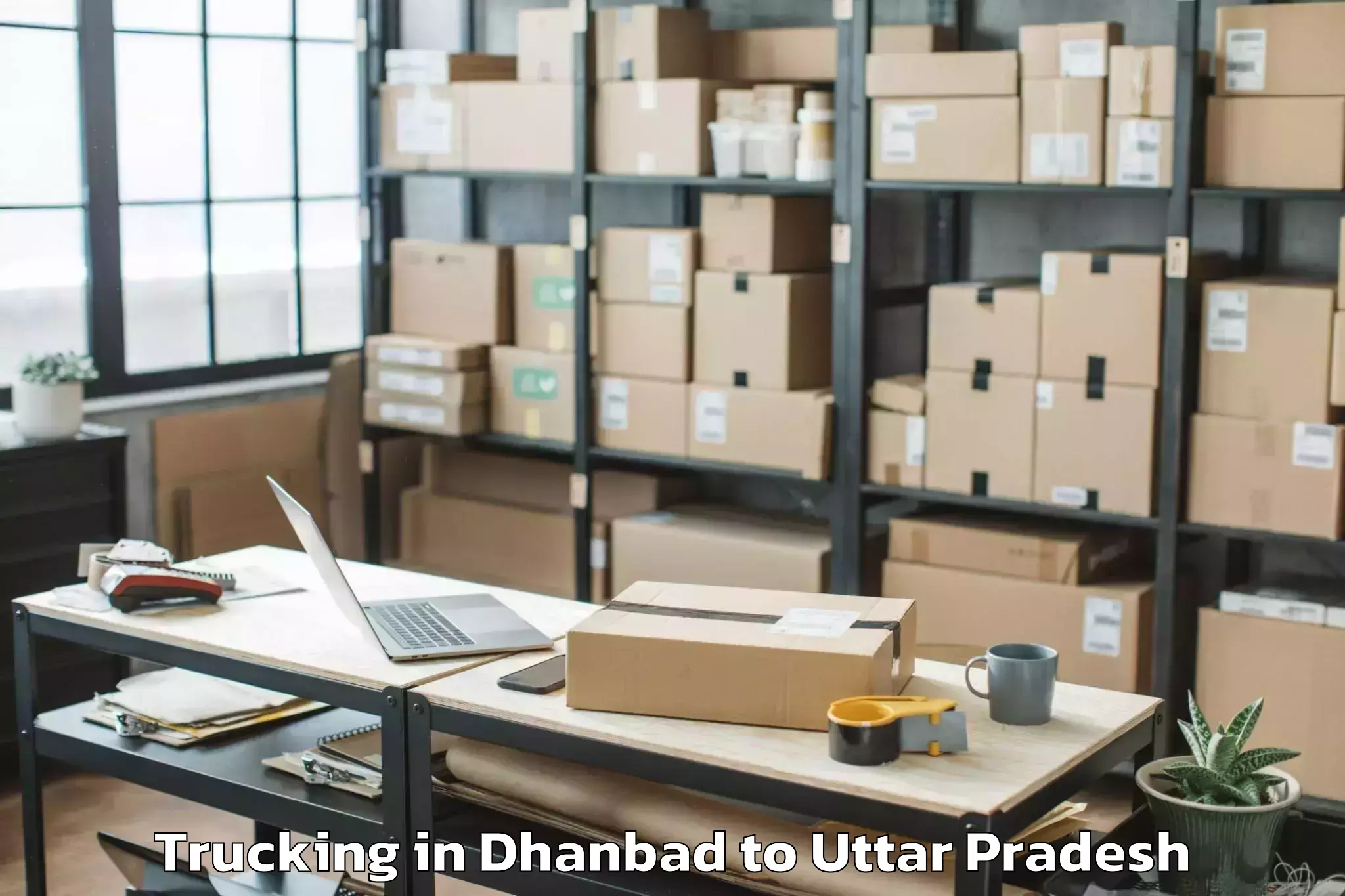 Easy Dhanbad to Chhibramau Trucking Booking